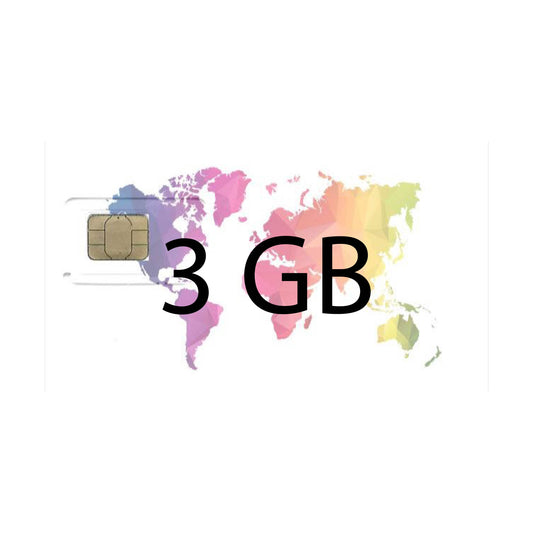 SURINAM - Carte SIM physique avec 3 Go de données