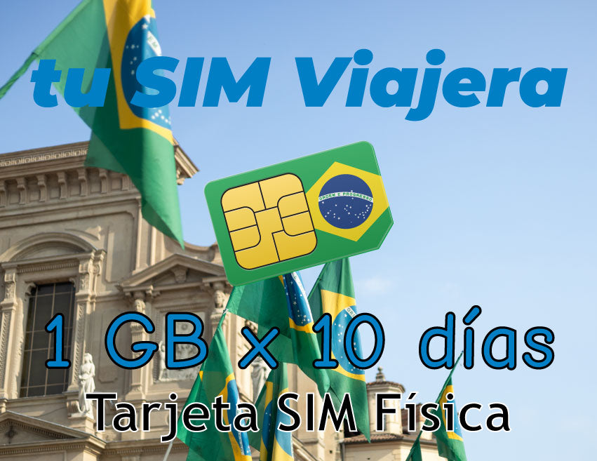 BRÉSIL - Carte SIM physique avec 1 Go de données