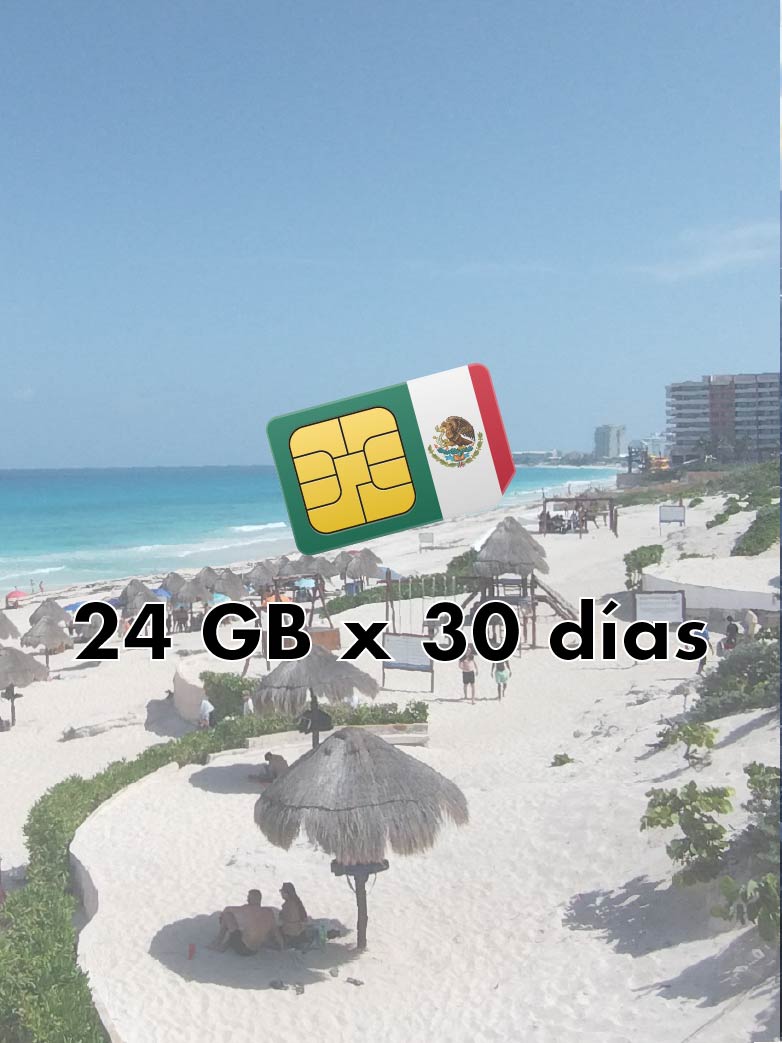 SIM Física Local MÉXICO - 24 GB / Chamadas / SMS x 30 dias