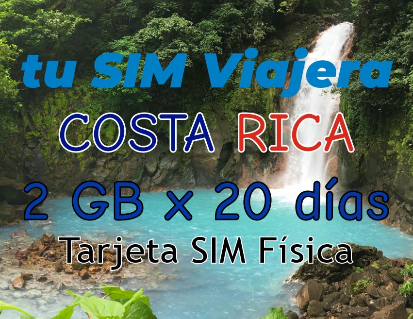 COSTA RICA - Tarjeta SIM Física con 2 GB de Datos