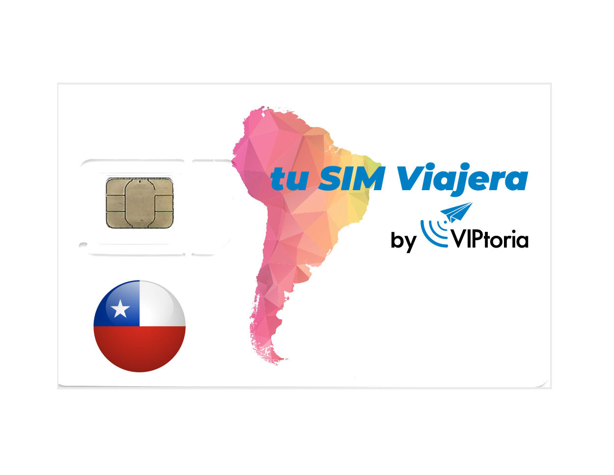 SIM Físico Local CHILE - 10 GB / Chamadas / SMS x 30 dias