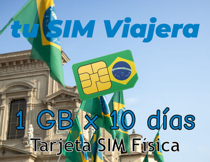 BRASIL - Cartão SIM Físico com 1 GB de Dados