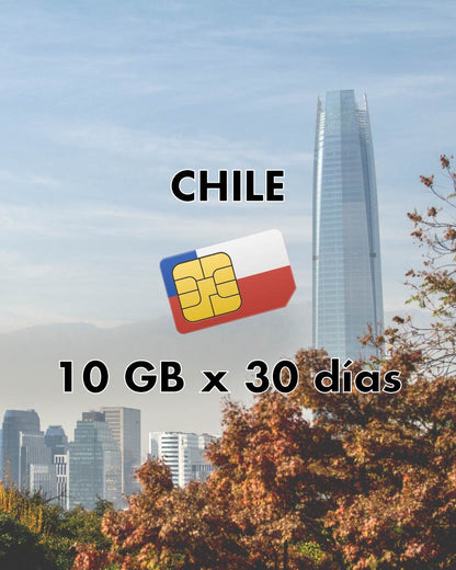 Carte SIM physique locale CHILI - 10 Go / Appels / SMS x 30 jours