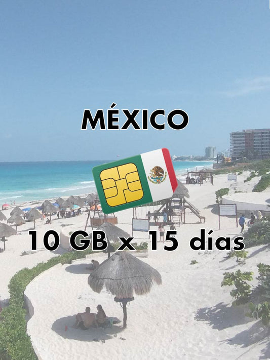 SIM Física Local MÉXICO - 10 GB / Llamadas / SMS x 15 días