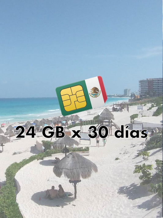 SIM Física Local MÉXICO - 24 GB / Chamadas / SMS x 30 dias