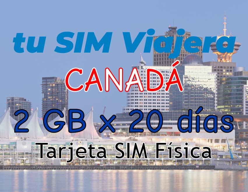 CANADA - Carte SIM physique avec 1 Go de données 