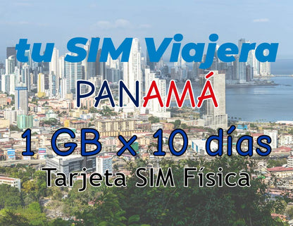 PANAMÁ - Cartão SIM Físico com 1 GB de Dados